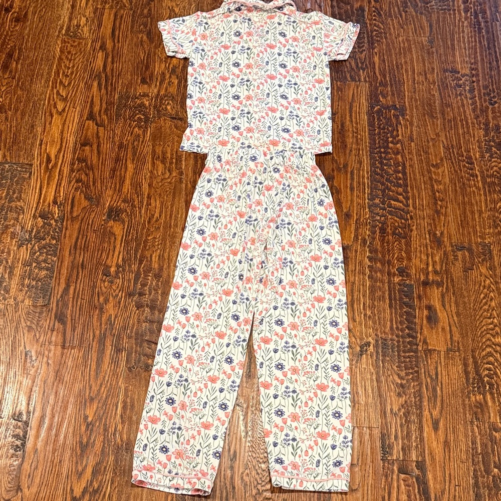 Sleep On It Kids Pajama Set with Pink and Purple Floral Design - Picture 7 of 8